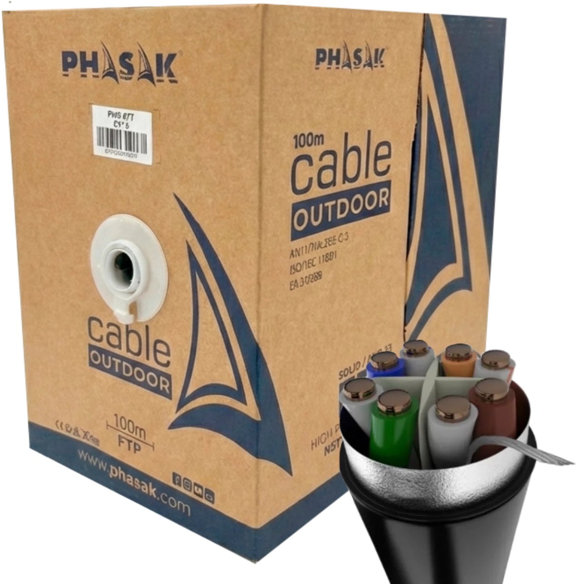 Phasak PHR 671 netwerkkabel Zwart 100 m Cat6 F/FTP (FFTP)