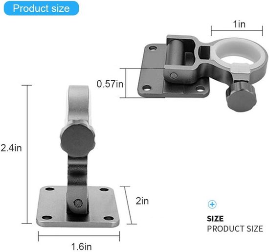 Tweedelige set aluminium parasolhouders Geschikt voor de vishengel, geschikt Geschikt voor balkonrelingen - accessoires Geschikt voor de vishengel van Merkloos — afbeelding 4