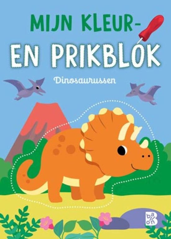 Mijn kleur- en prikblok 1 - Mijn kleur- en prikblok: Dinosau ... - cover