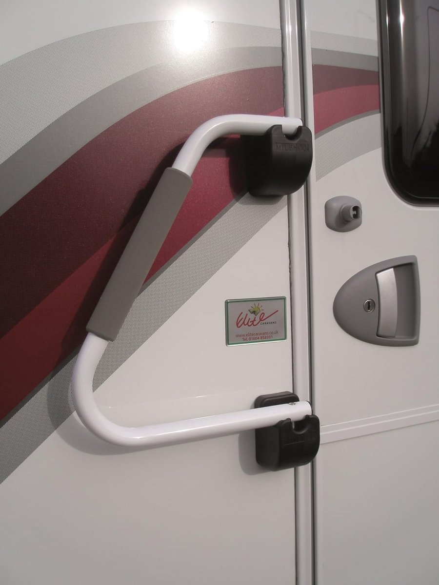 Veiligheidsleuning - Handgreep camper - Veilig instappen - Roestvrij staal - 72 x 332 cm - Wit