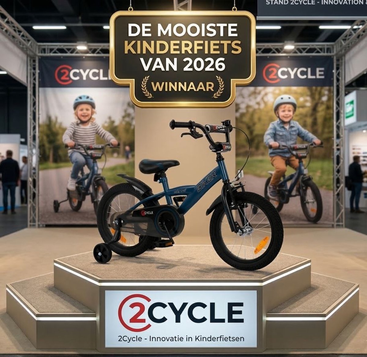 2Cycle Biker kinderfiets 16 inch (4 tot 6 jaar) voor jongens blauw