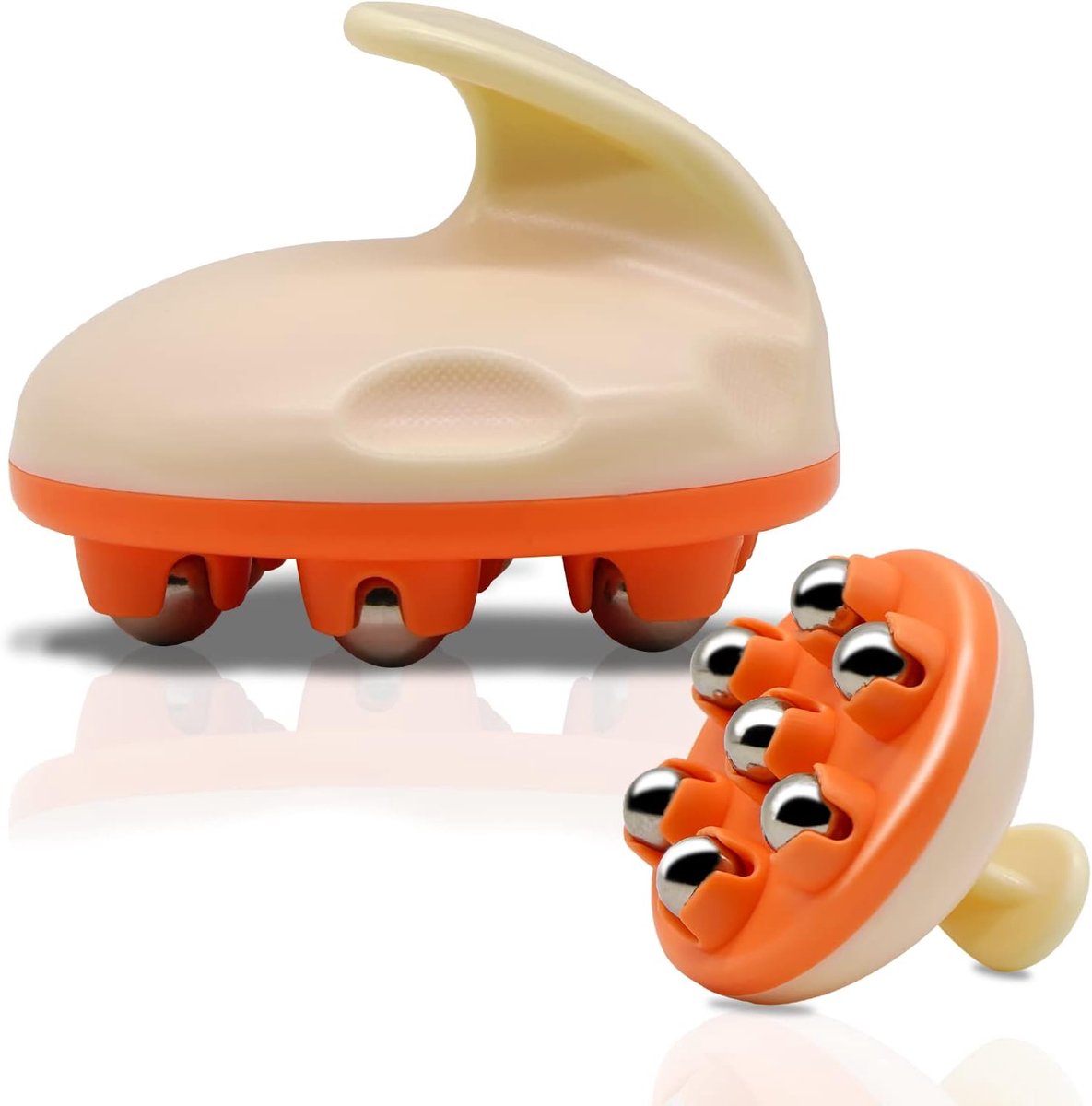 Handmassager met 7 Metalen Rollen voor Diepe Weefselmassage - Rug, Necks, Voeten, Schouders, Cellulitis Verzorging