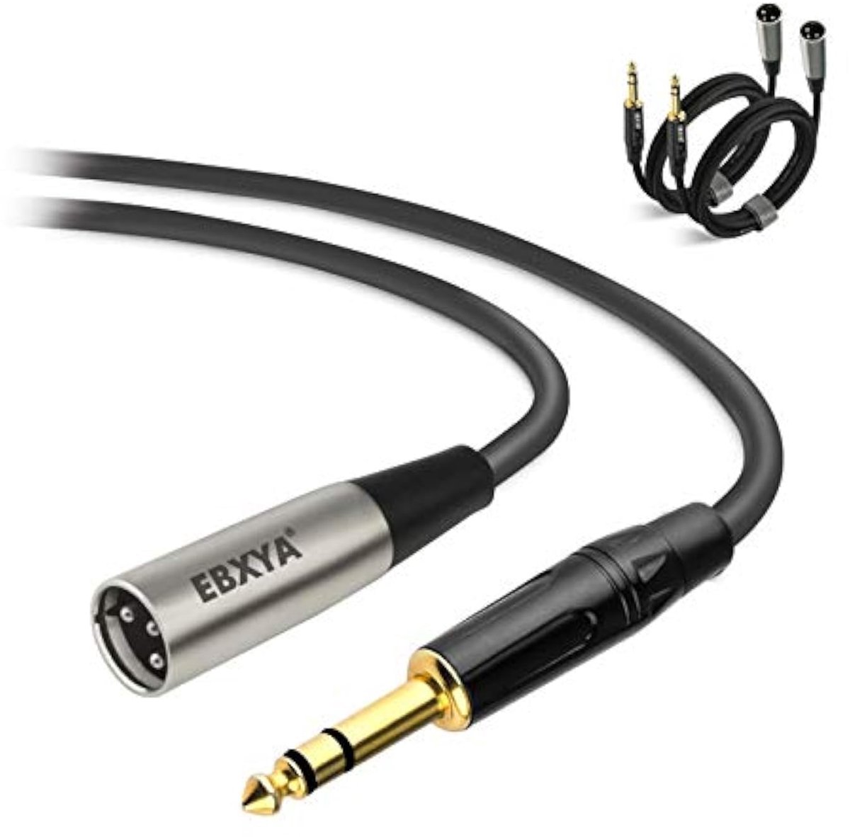 XLR naar 6,35 mm TRS kabel - 3m - Symmetrische microfoon- en luidsprecherkabel