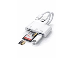 USB-C & Lightning SD Kaartlezer voor iPhone, iPad & Android – 3-in-1 SD / Micro SD (TF) Adapter – USB 3.0 Geheugenkaart Reader – Plug & Play