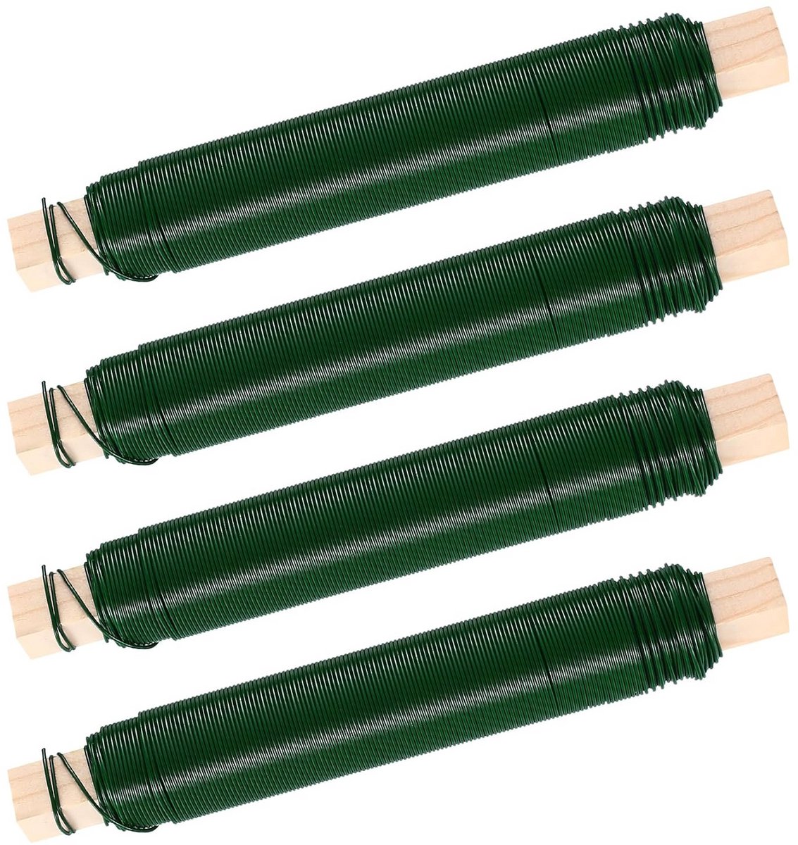 Groene bloemistdraad 4 x 40 meter - 0,65 mm voor kransen, bloemschikken en tuindecoratie