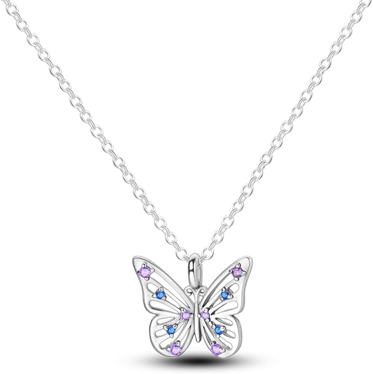 Ketting meisje vlinder - paars