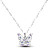 Ketting meisje vlinder - paars