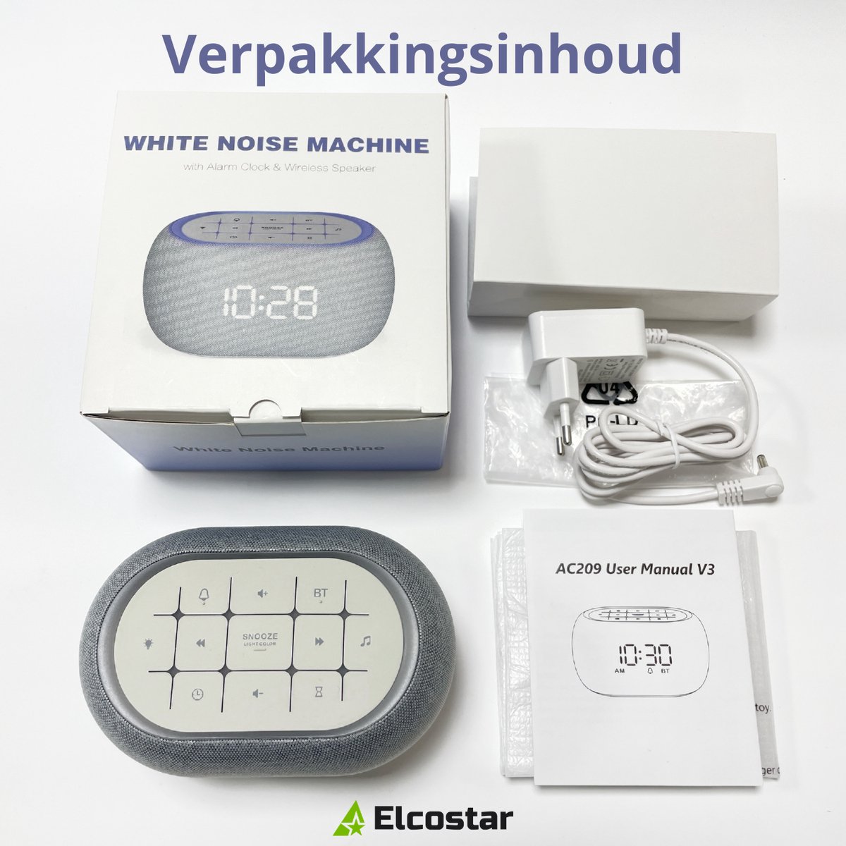 Elcostar Digitale Wekker 2.0 - Nachtlamp licht & Bluetooth Speaker - White Noise Machine met Geluiden - 21 rustgevende klanken - Voor Slaapkamer, Baby, Kinderen & Volwassenen — cadeau in Gadgets - foto 8