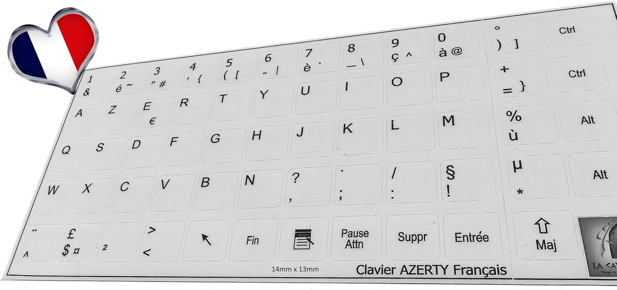 Zelfklevende Verlichte AZERTY Toetsenbord Stickers voor Laptop en Notebook