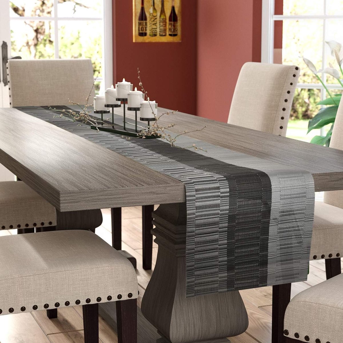 Complete Set PVC Tafelloper, Placemats en Onderzetters - Hittebestendig en Wasbaar
