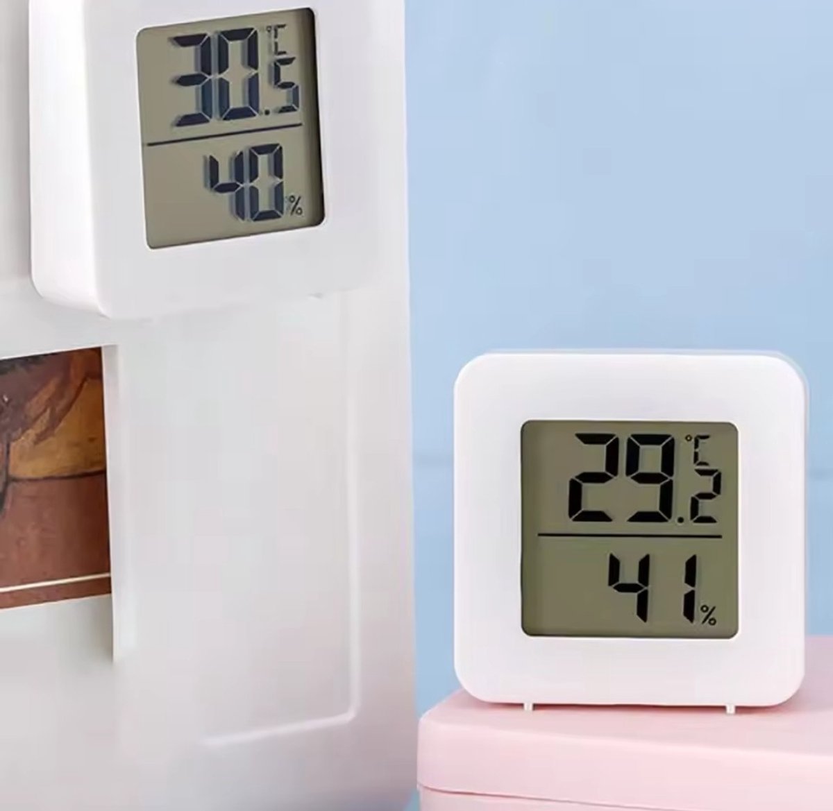 VIKEFON Digitale Hygrometer Binnen – Thermometer & Luchtvochtigheidsmeter – Nauwkeurige Temperatuurmeter – Mini Klimaatmeter voor Woonkamer, Slaapkamer & Babykamer – Incl. Batterij – Wit – 4 Stuks — cadeau in Cadeau-ideeën - foto 2