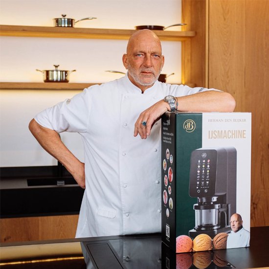 Herman den Blijker - IJsmaker 12-in-1 - Met 12 automatische programma’s - Inclusief 3 bekers van 500 ml - Digitaal display - 2500 RPM motor - Voor roomijs, sorbet, yoghurtijs en milkshakes — afbeelding 2