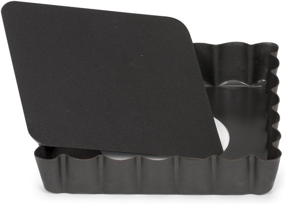 Mini-quichevorm met losse bodem - 10x10x2 cm - Staal - Grijs