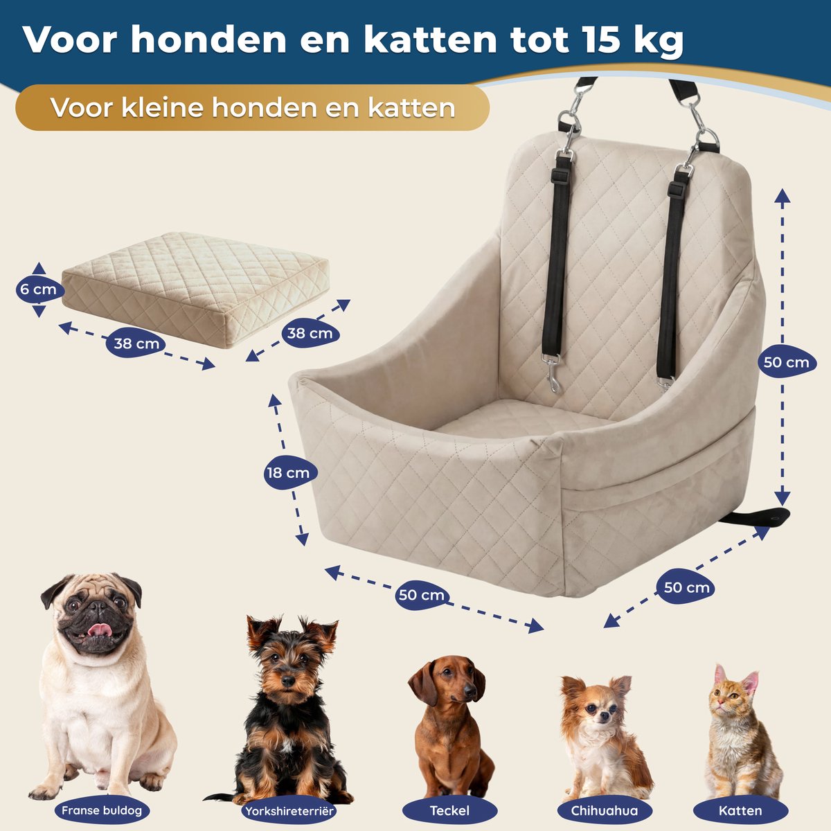 Hondenmand Hondenmand Auto Hondenautostoel - afbeelding 2