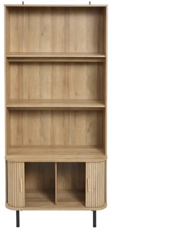 Japandi Stijl Boekenkast met Schuifdeuren | Minimalistische Opbergkast 80×40×175 cm