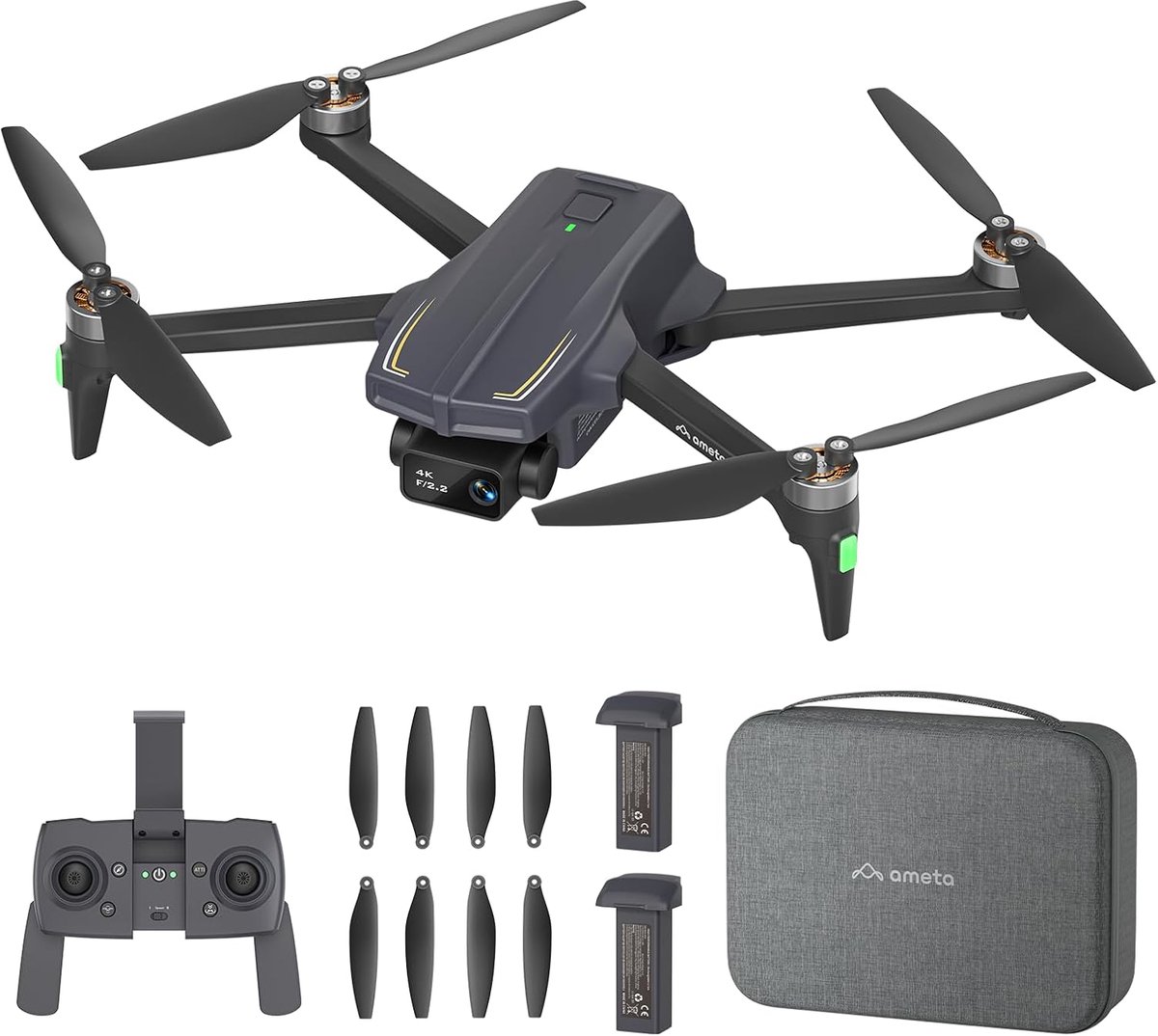 Drone met Camera 4K Professional - 50 minuten vliegtijd, GPS, Auto Return, Follow Me, Intelligente Modus en Gebarenbediening - Onder 249g