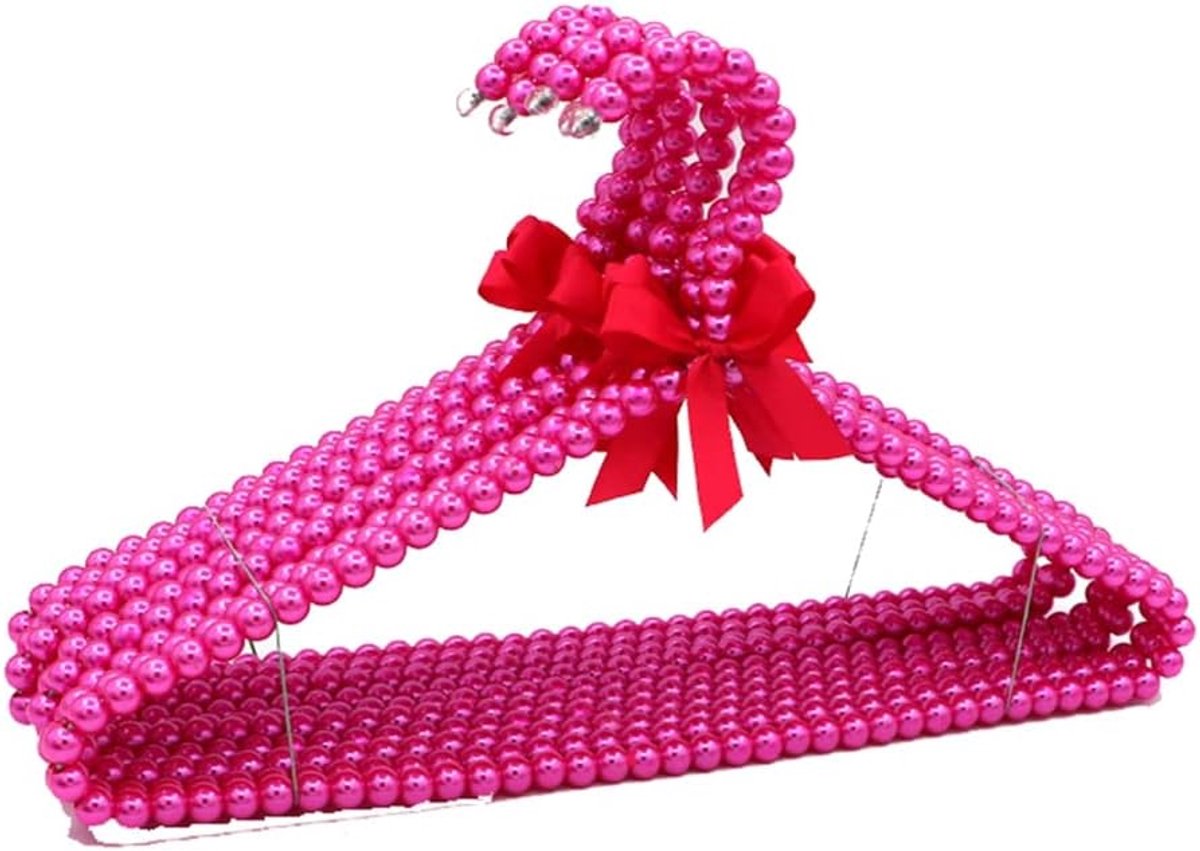 Set van 2 Elegante Kralen Kleerhangers met Satijnen Strikken voor Dameskleding