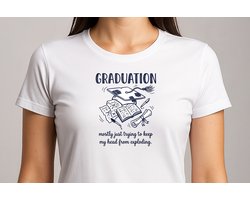 GRADUATION mostly just trying to keep - T Shirt - cute - kawaii - Gift - Cadeau - schattig - schattigdesign - liefdesign - pastelkunst - sarcastic