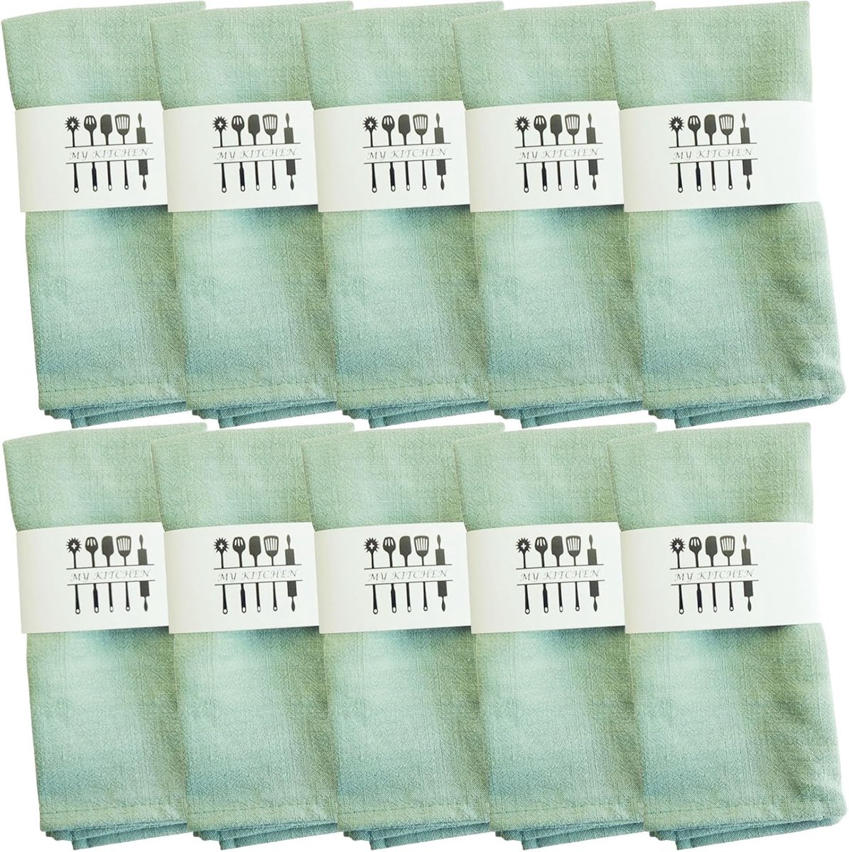 Linnenmix Servetten Katoen Natuurlijke Stijl Pack 10 Stuks 40x40 cm Mintgroen
