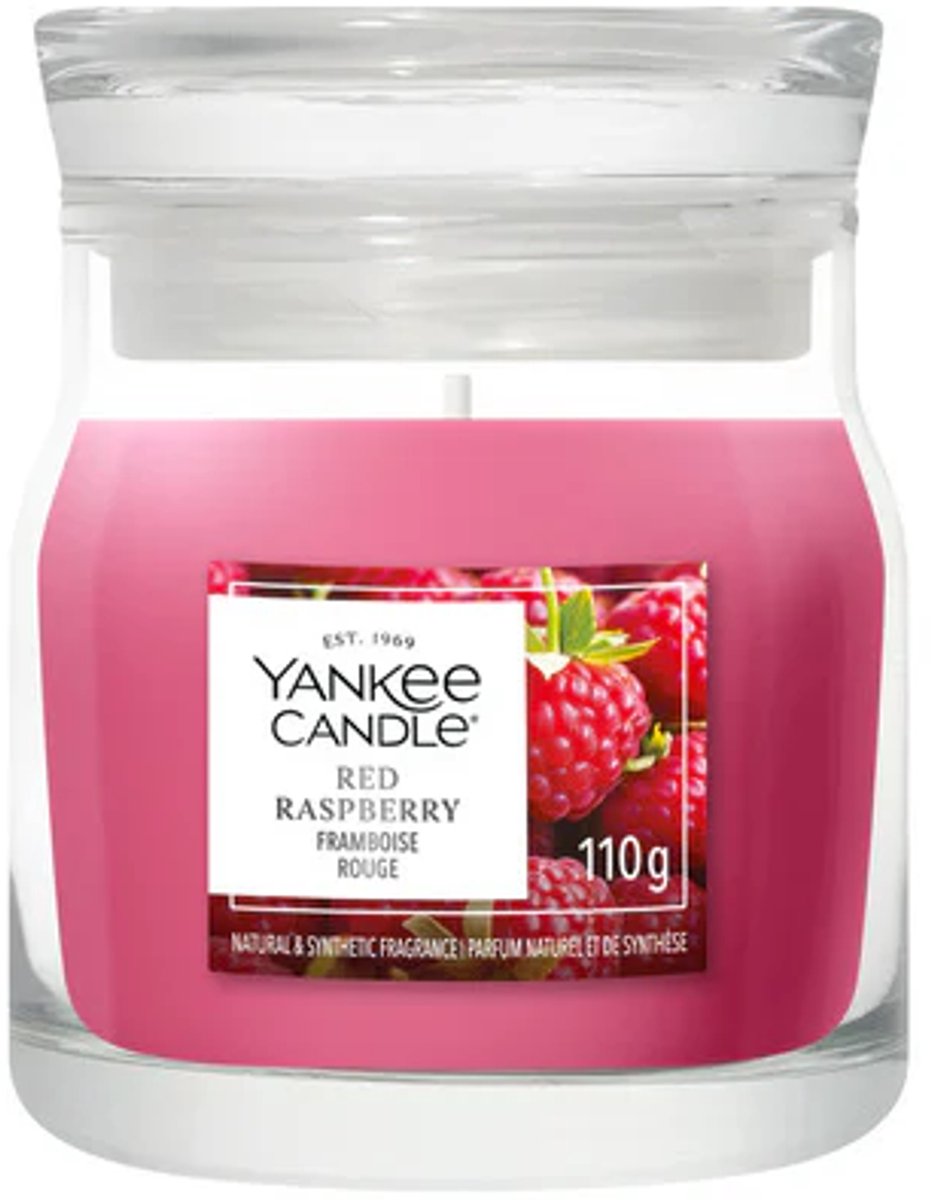 Yankee Candle Red Raspberry Small Jar Geurkaars - tot 30 branduren Roze