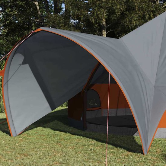 vidaXL - Teepee - Tent - voor - 9 - Personen - Grijs - en - Oranje - 502 - x - 502 - x - 297 - cm van Merkloos — afbeelding 3
