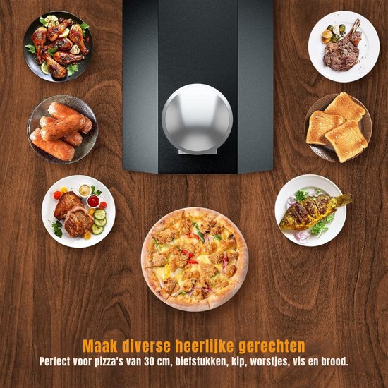 Quvo® Pizza oven Buiten - Pizza oven Buiten - Pizza oven Buiten Gas - pizza steen -Zwart/Zilver - 83cm x 39cm x 83cm — afbeelding 3