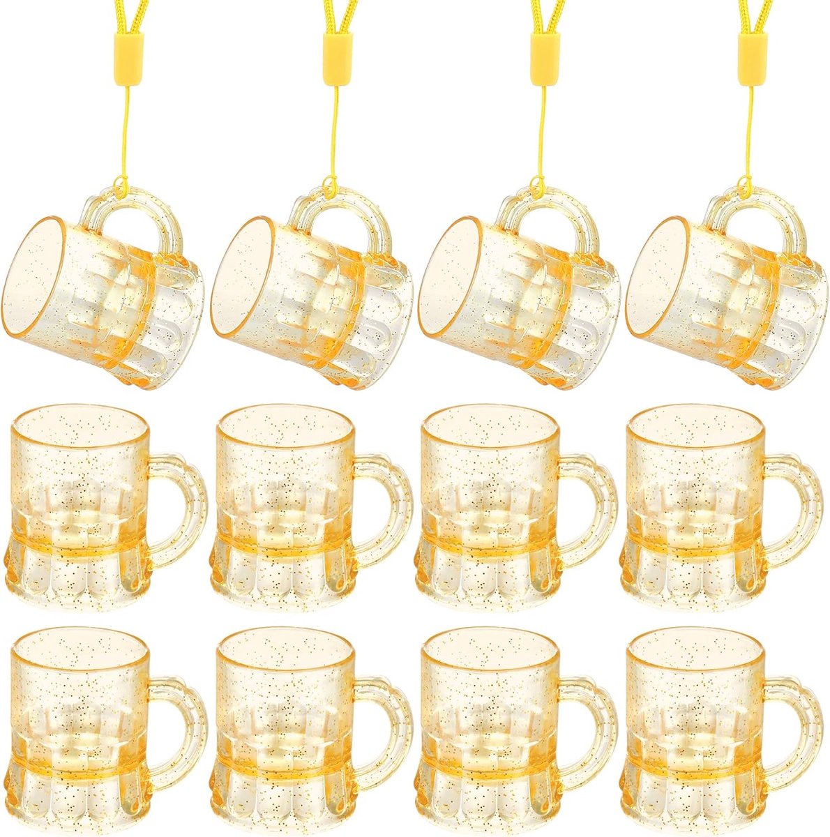 Borrelglazen met handvat - 12 stuks - Kunststof - 3cl - Zwart - Party