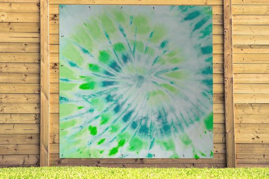Affiche de Jardin Tie dye - Spirale - Hippie - 200x200 cm - Toile jardin
