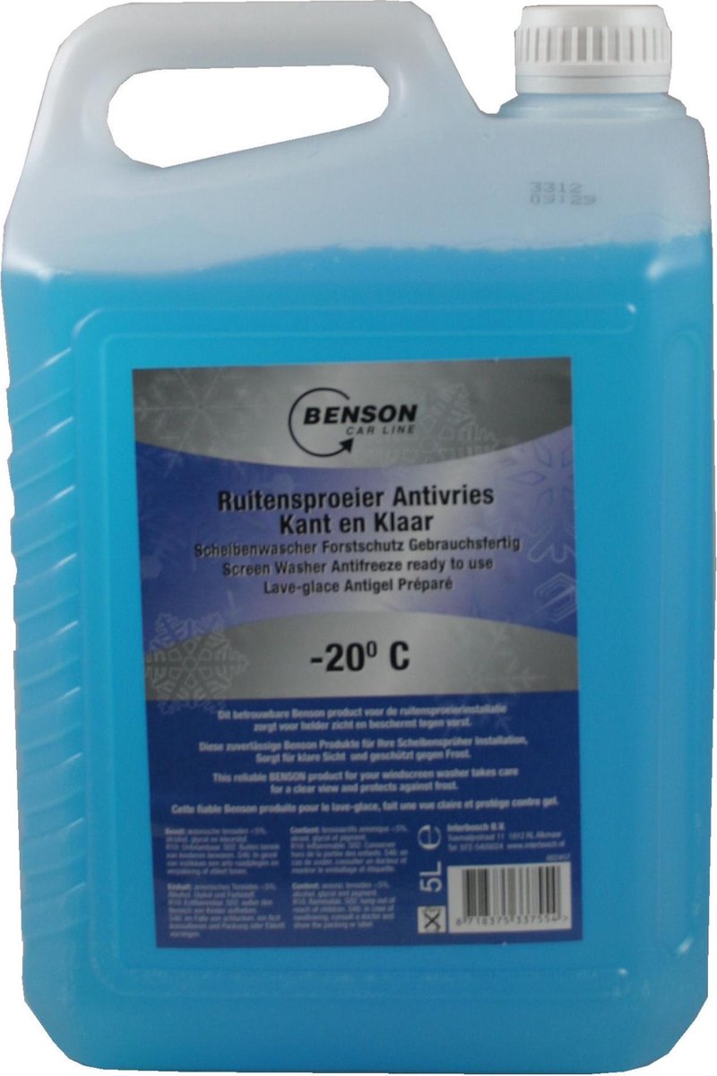 Benson Ruitenvloeistof Winter Antivries 5 liter - 20 Graden
