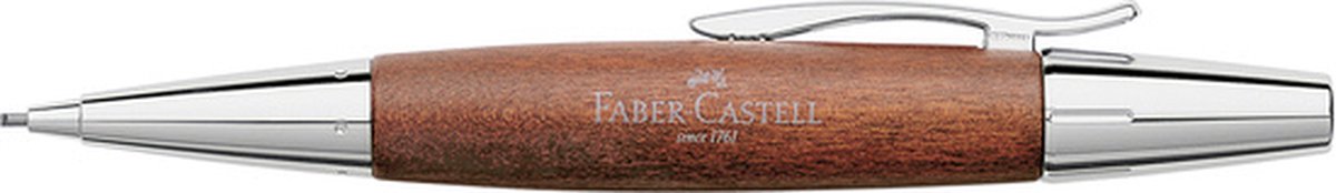 Faber-Castell vulpotlood - E-motion - chroom bruin perenhout - FC-138382