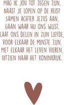 Ansichtkaart met envelop - A6 - 10x15cm - Wit Bordeauxrood - Christelijk - Mag ik jou tot zegen zijn - 4 stuks