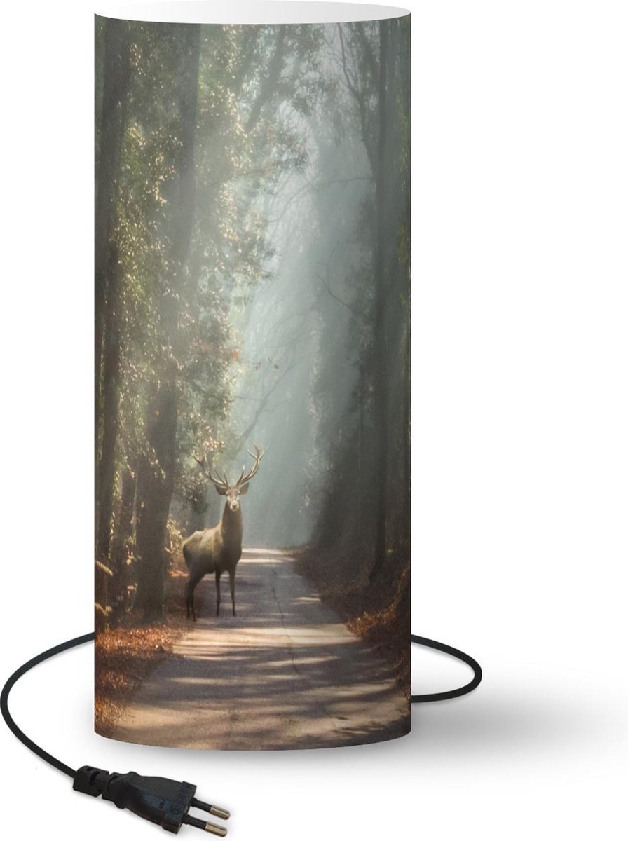 Lamp - Nachtlampje - Tafellamp slaapkamer - Hert - Bos - Zon - 54 cm hoog - Ø22.9 cm - Inclusief LED lamp