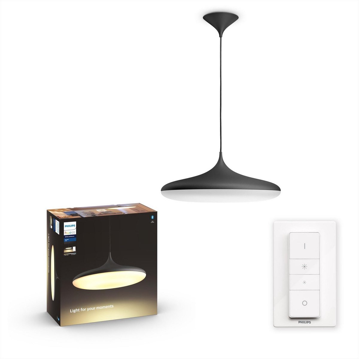 Philips Hue Cher hanglamp - warm tot koelwit licht - zwart - 1 dimmer  switch | bol.com