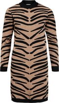 Object Jurk Objthess L/s Jacquard Knit Dress 23037639 Chipmunk/tiger Sc Dames Maat - XS