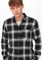 Only & Sons Overhemd Onsluca Life Twill Check Shirt 22021142 Dark Navy Mannen Maat - S