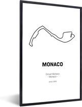 Fotolijst incl. Poster - Monaco - Circuit - F1 - 20x30 cm - Posterlijst - Cadeau voor man