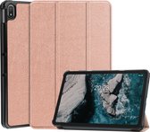 Case2go - Tablet hoes geschikt voor Nokia T20 (2021) - 10.4 Inch - Tri-Fold Book Case - Rosé-Goud