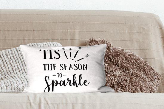 Sierkussen - Citation de Noël C'est la saison pour briller - Multicolore - 30 Cm x 50 Cm