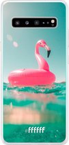 6F hoesje - geschikt voor Samsung Galaxy S10 5G -  Transparant TPU Case - Flamingo Floaty #ffffff