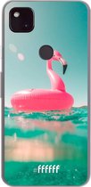 6F hoesje - geschikt voor Google Pixel 4a 5G -  Transparant TPU Case - Flamingo Floaty #ffffff