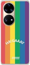6F hoesje - geschikt voor Huawei P50 Pro -  Transparant TPU Case - #LGBT - Ha! Gaaay #ffffff