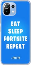 6F hoesje - geschikt voor Xiaomi Mi 11 Lite -  Transparant TPU Case - Fortnite - Eat Sleep Fortnite Repeat #ffffff