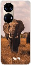 6F hoesje - geschikt voor Huawei P50 -  Transparant TPU Case - Elephants #ffffff