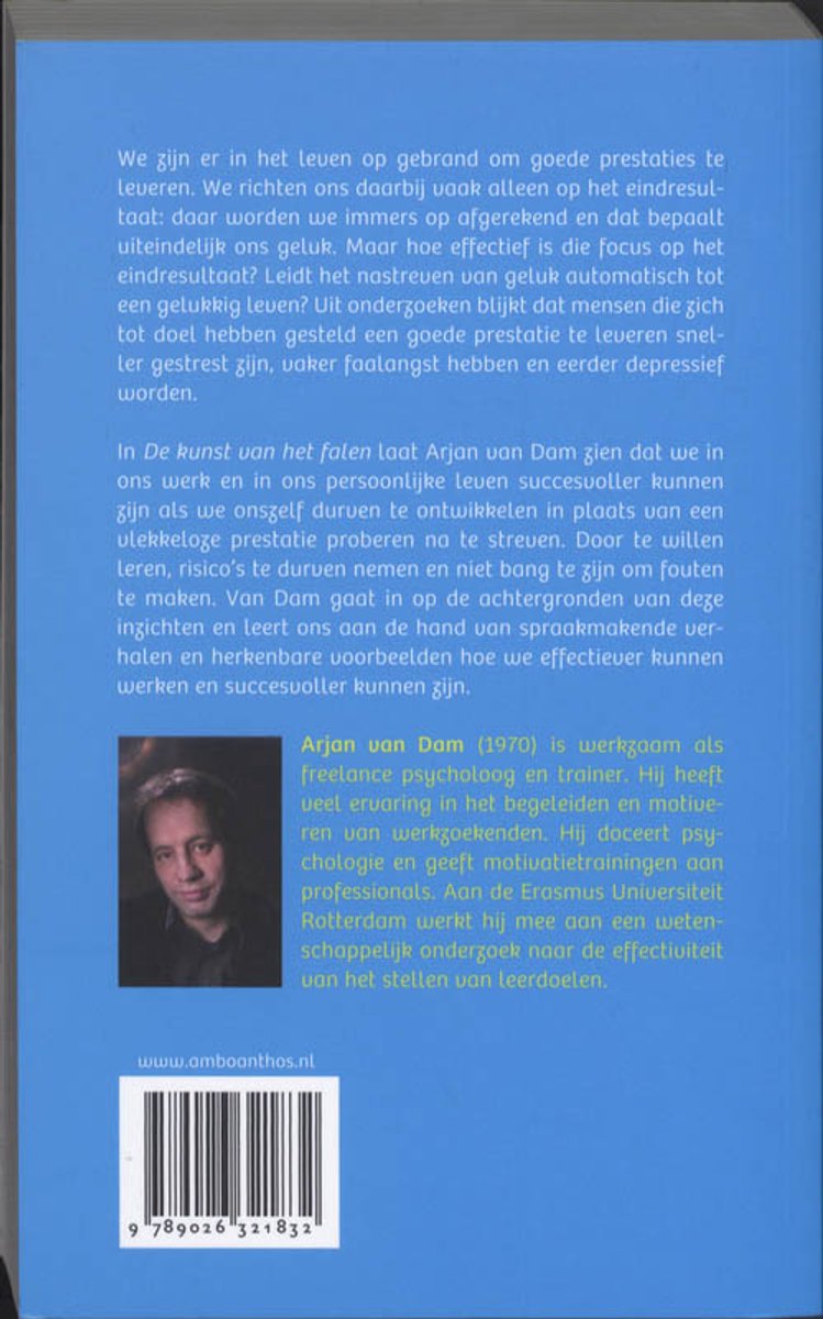 De kunst van het falen - back cover
