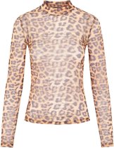 Pieces T-shirt Pcalva Ls Mesh Top D2d 17122447 Black/ Leopard Dames Maat - L
