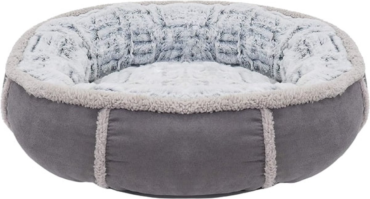 Hondenmand Pluche Donut Grijs - 51X51X13 CM