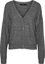 Vero Moda VMCHILL LS V-NECK BUTTON CARDIGAN - Dark Dark Grey