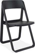 Alterego Opvouwbare stoel 'SLAG' van zwarte kunststof voor binnen/buiten