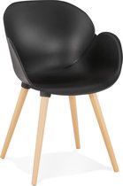 Alterego Zwarte stoel met Scandinavisch design ‘PICATA’ met houten poten