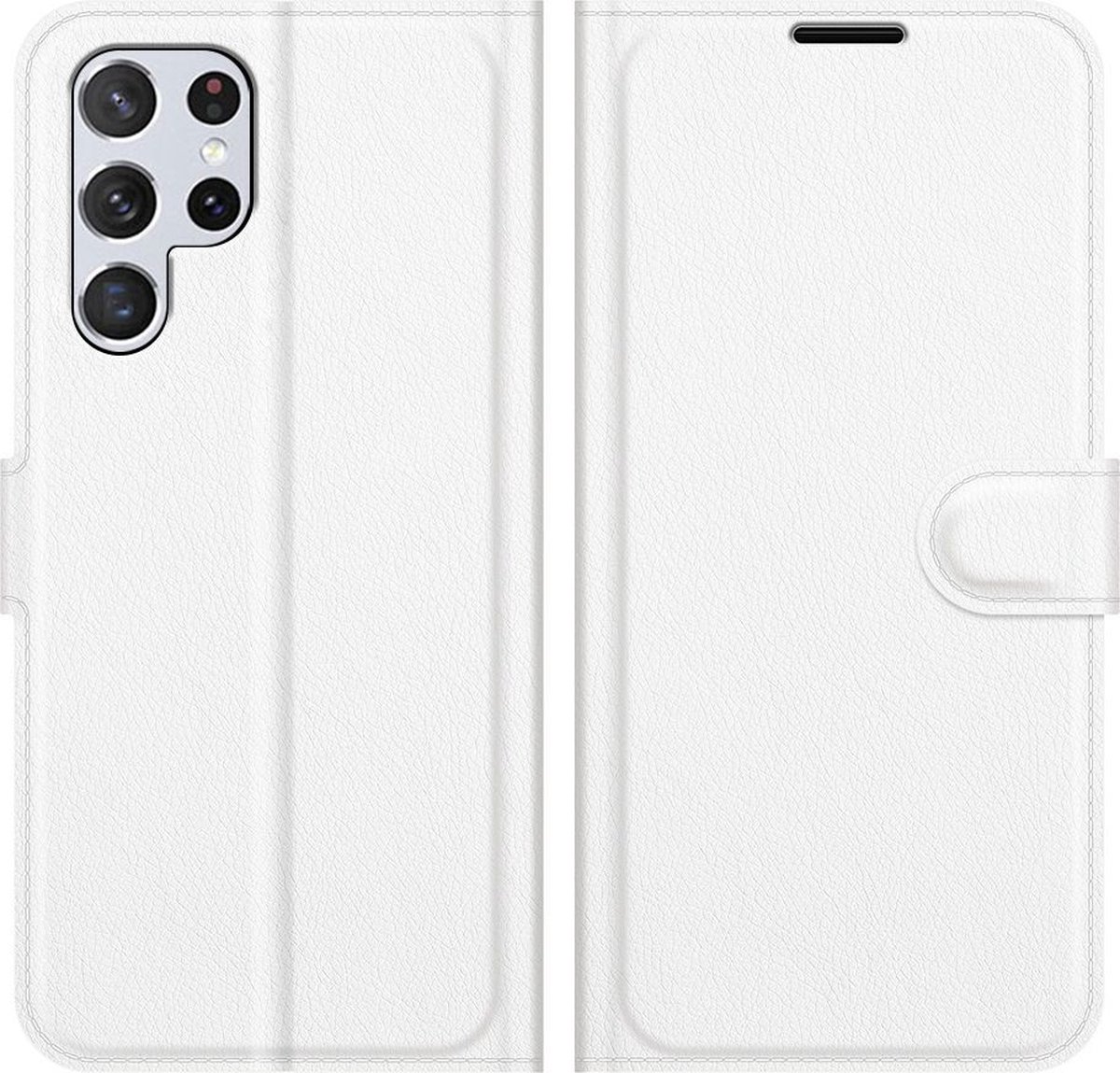 Mobigear Telefoonhoesje geschikt voor Samsung Galaxy S22 Ultra Hoesje | Mobigear Classic Bookcase Portemonnee | Pasjeshouder voor 3 Pasjes | Telefoonhoesje voor Pinpas / OV Kaart / Rijbewijs - Wit